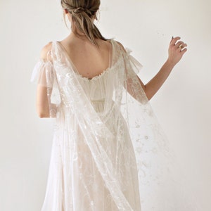 Constellation bridal cape, Clip-on drape cape, Ceremony covering