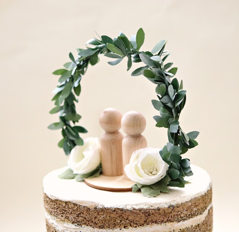 Greenery Arch Cake Topper Botanical Wedding Topper Simple Etsy