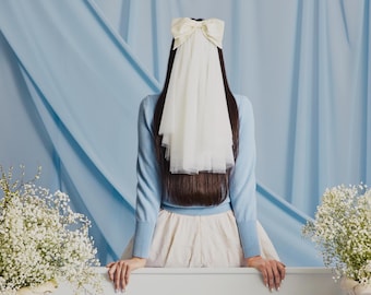 Tanner Fletcher | Satin Bow Bouffant Veil | Happily Ever After Collection