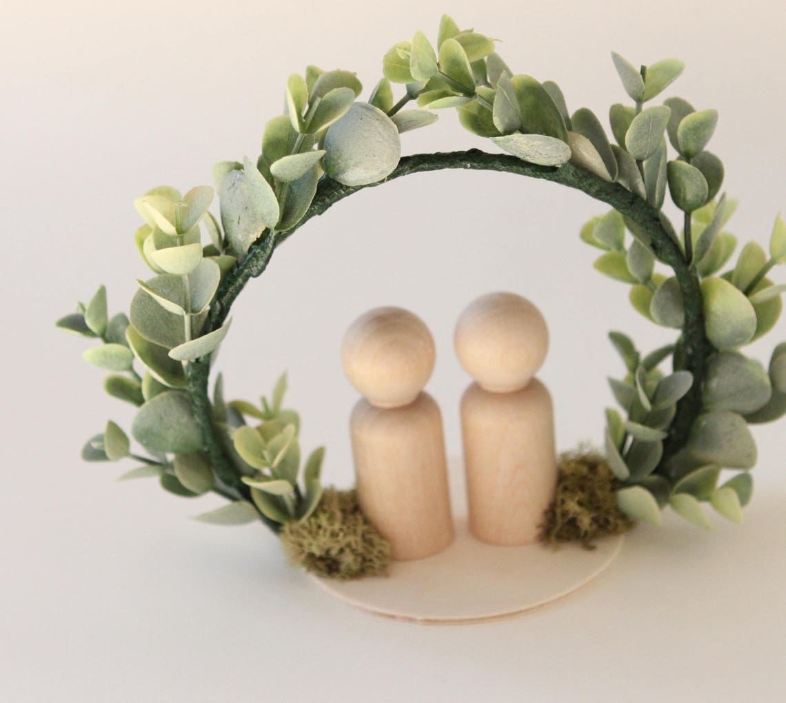 eucalyptus wedding cake topper
