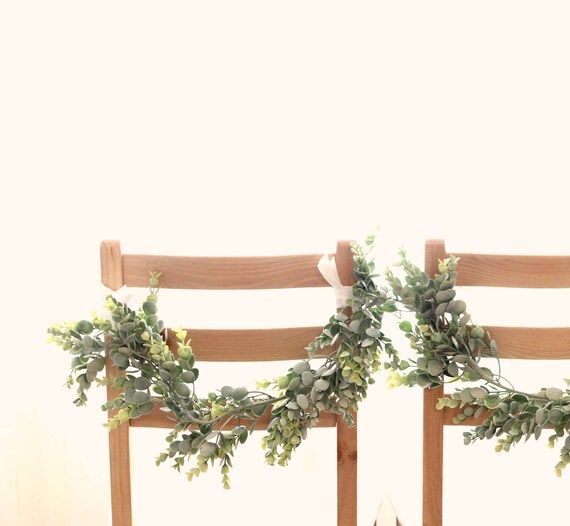 Eucalyptus Chair Swag Set Faux Greenery Wedding Chair Swag Etsy