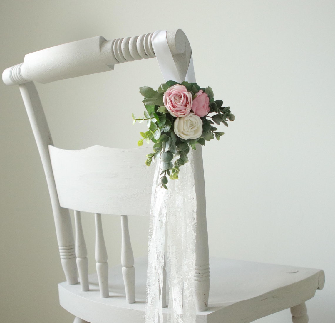 Chair swag Pew flowers Ceremony aisle decor Aisle swag Etsy