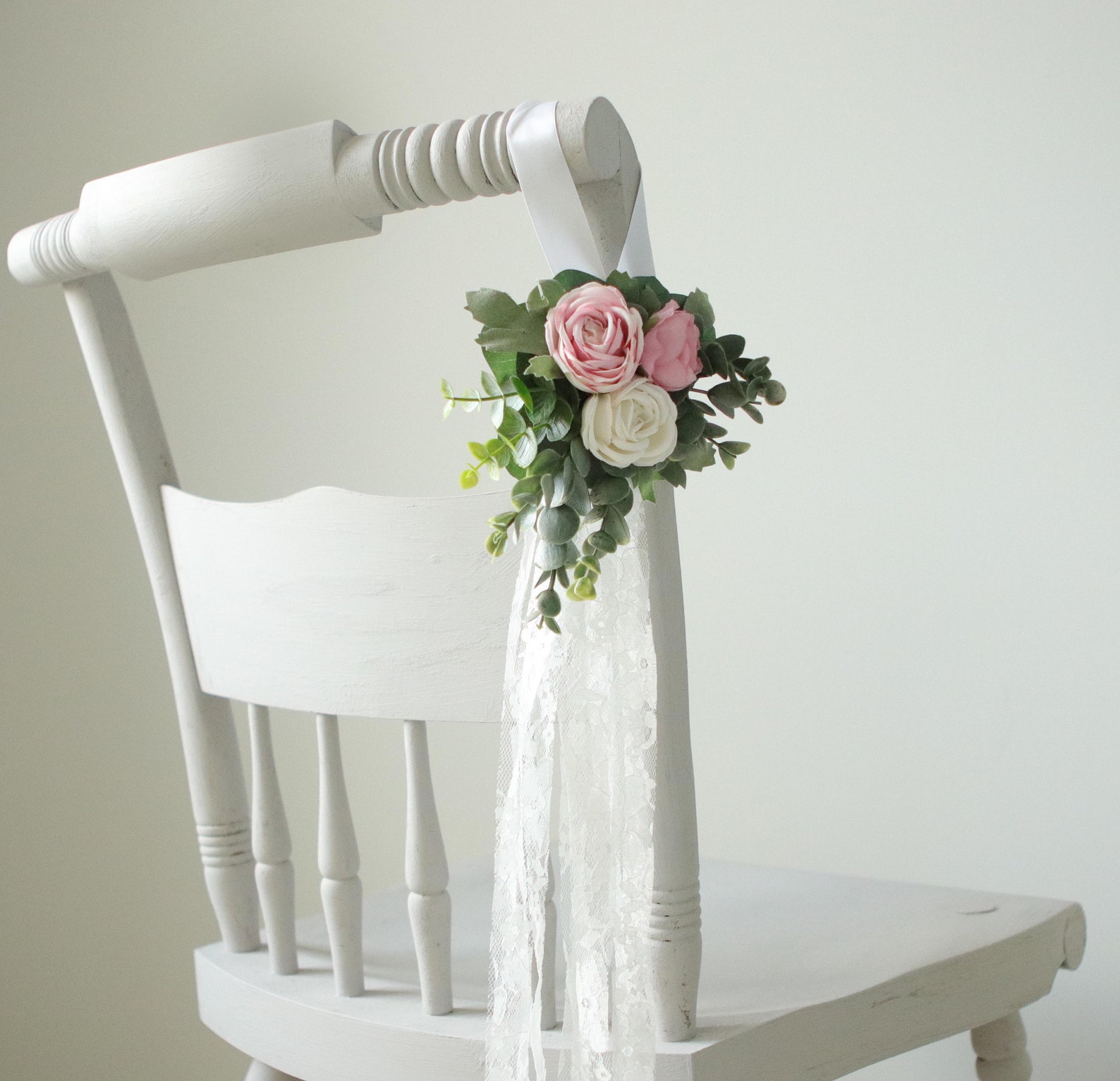 Chair swag Pew flowers Ceremony aisle decor Aisle swag Etsy