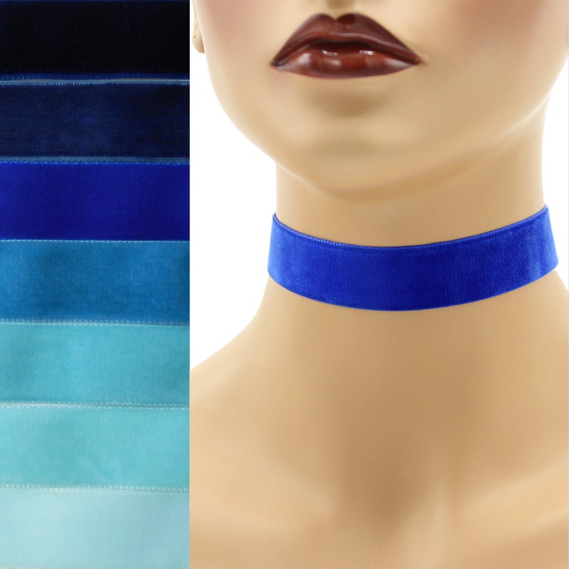 Velvet Navy Blue Choker - Etsy
