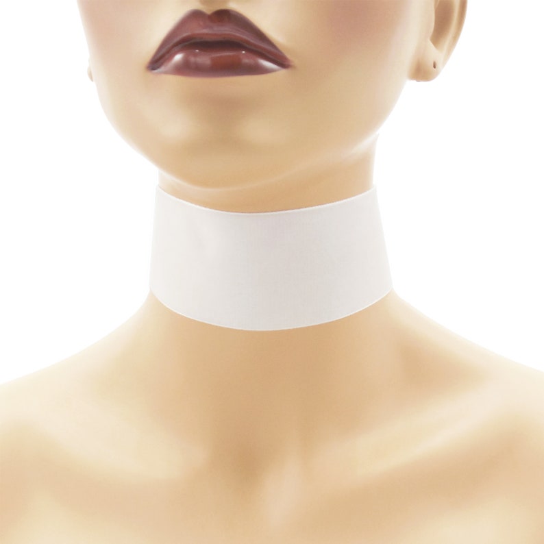 Extra Wide 2-inch Black White or Gray Velvet Choker Custom made Your Length and Color shade approximate width 2 inches 50 51 mm 2 White