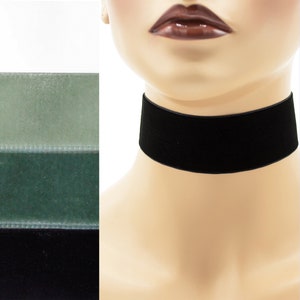 Velvet Choker 1.5 inches wide Custom made Your Length and Color Black White Gray shades + (approximate width 1 3/8 - 1 1/2 inch; 36 - 38 mm)