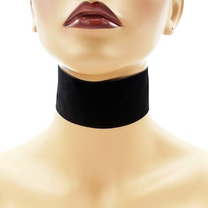 Extra Wide 2-inch Black White or Gray Velvet Choker Custom made Your Length and Color shade approximate width 2 inches 50 51 mm 2 Black