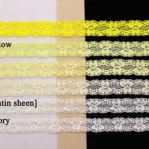 Stretch Lace Choker 1 1.25 inches wide Brown Orange or Yellow Custom made Your Length and Color shade approx. width 25 30 mm halloween image 5