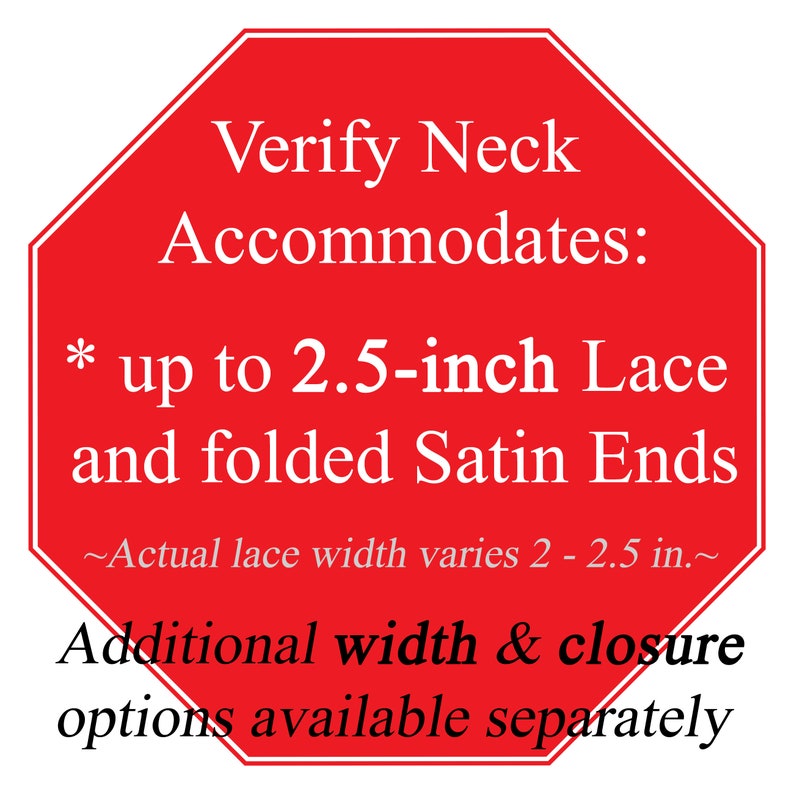 Black Stretch Lace Choker with lace-up satin tie closure Custom made in your fit Extra Wide exact width varies 2 - 2.5 inches 2.25" 2.4" + image 4
