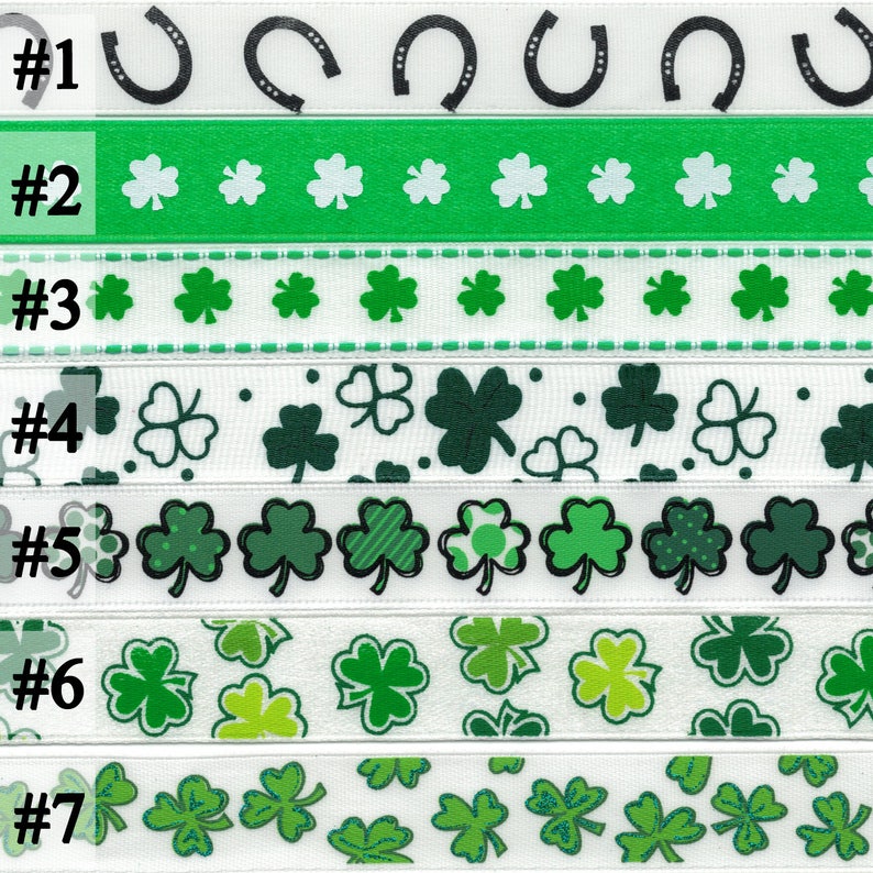 Custom St. Patrick's Day Choker 5/8 inch wide Shamrocks Luck of the Irish Green Clover Lucky Horseshoes Paddy 16 17 mm width Your Size image 2