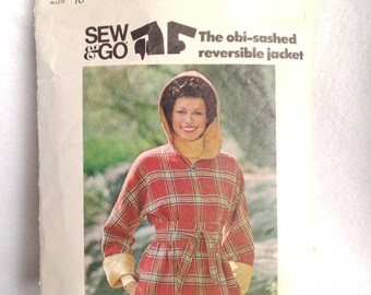 Vintage 1970s Jacket Pattern Butterick 4492 Size 10
