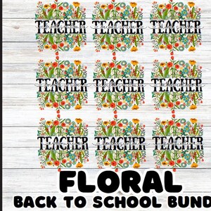 Teacher Grade Level PNG Digital Download Back to School png Teacher Gift Custom SVG Teacher Life Downloadable Floral Teacher Grade Level png