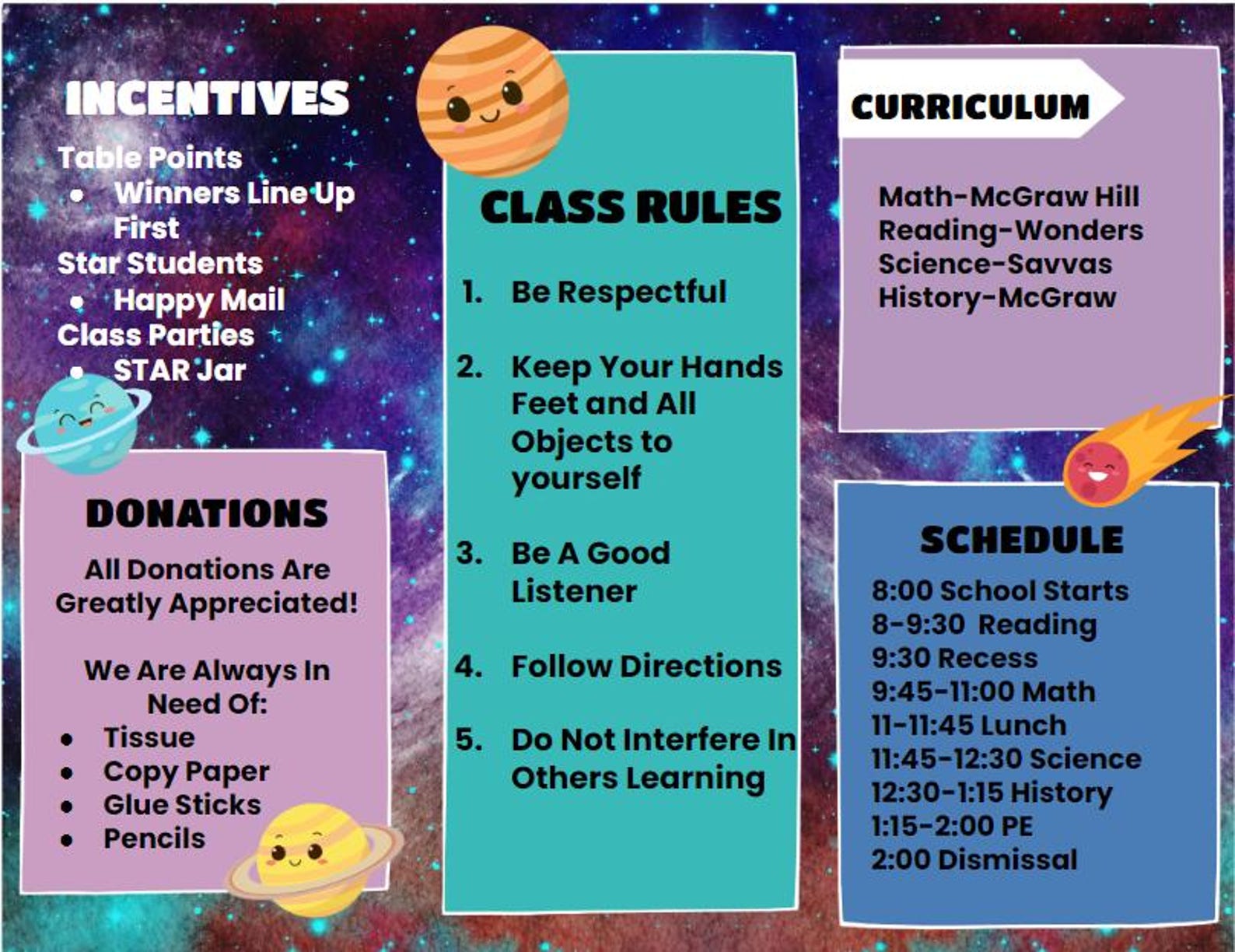 Welcome Back to School Outer Space Brochure| Open House Editable ...