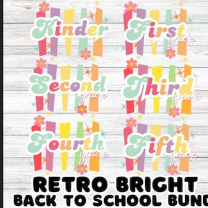 Retro Back to School Grade Level PNG Teacher Gift Digital Download Teacher Maestra Retro Sublimation Design PNG First Day of School png