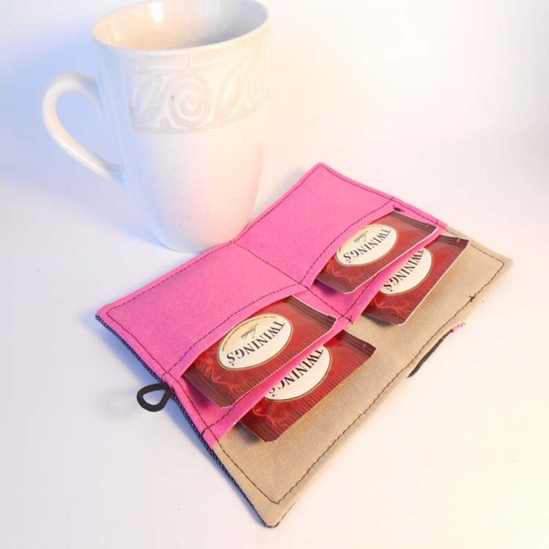 Tea Wallet Tea Bag Holder Business Card Holder Dark Denim Etsy