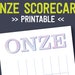 ONZE Scorecards Printable Score Sheets Instant Download | Etsy
