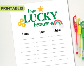 I Am Lucky Worksheet - Etsy
