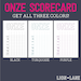 ONZE Scorecards - Printable Score Sheets - Instant Download Onze Card ...