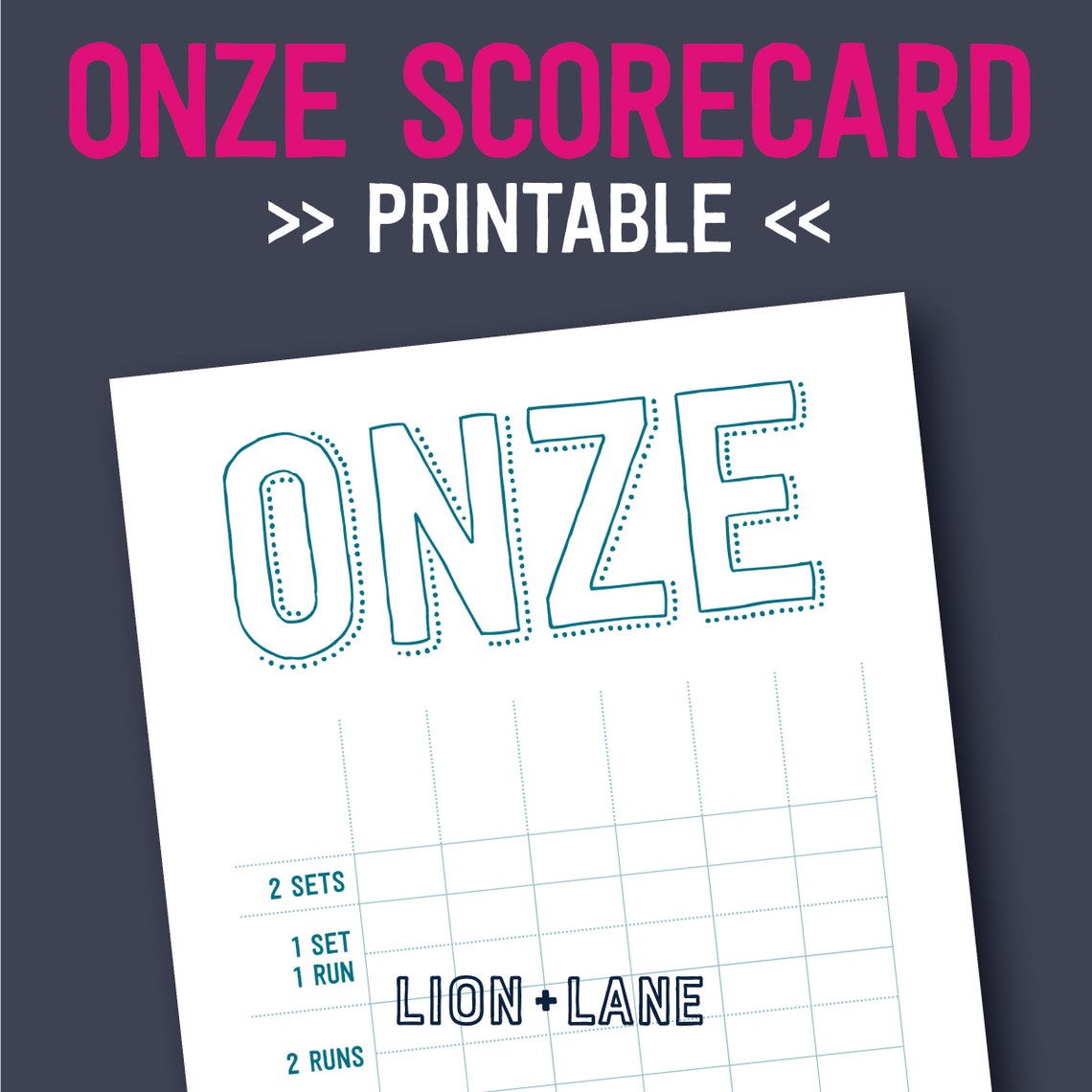 ONZE Scorecards Printable Score Sheets Instant Download Onze Card Game ...
