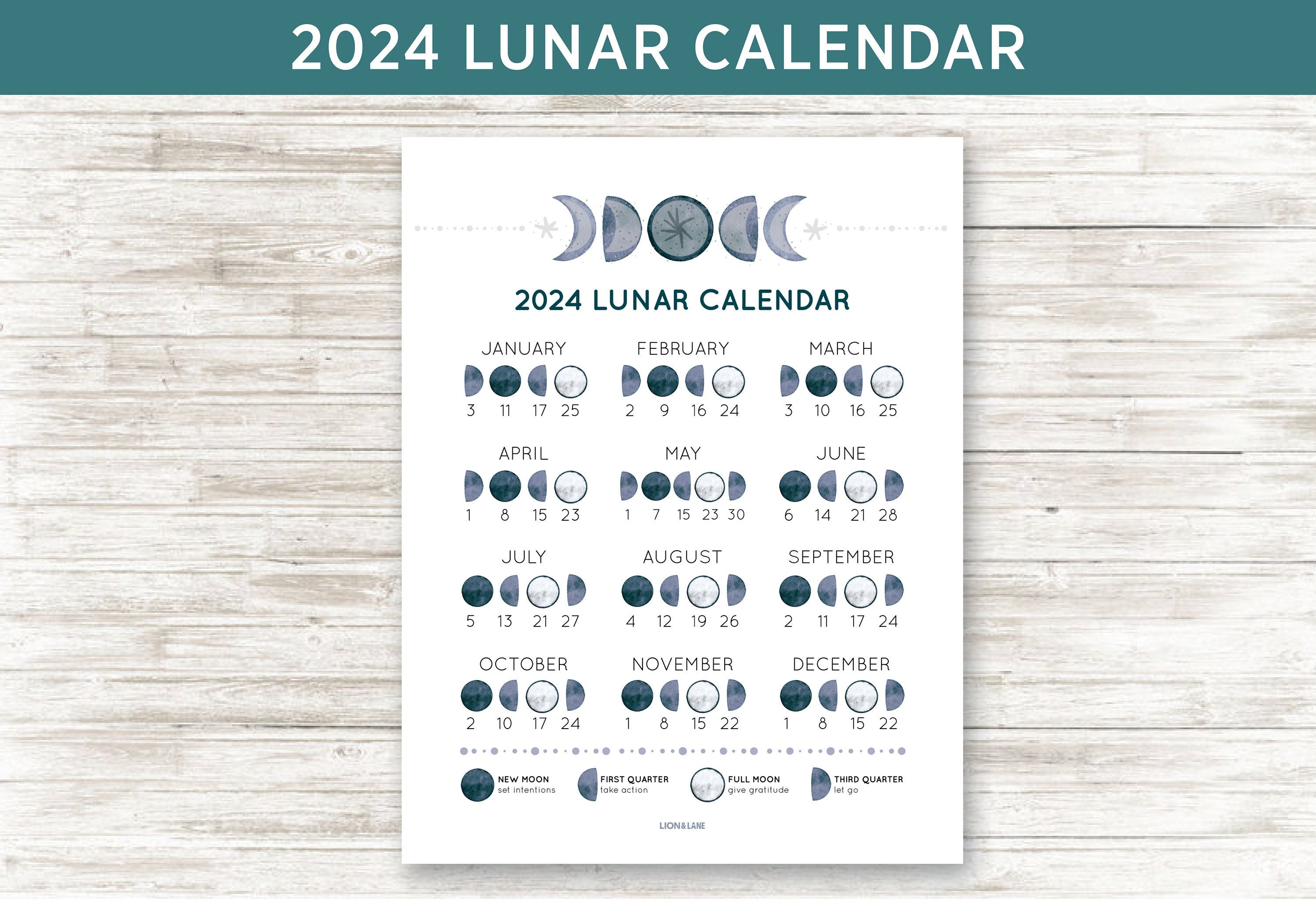 Agenda Calendario Lunar 2024 