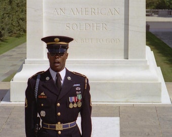 Tomb of the Unknown Soldier — A guard chastises some loud tourists at The Tomb of the Unknown Soldier in Arlington Cemetary, Washington, DC.