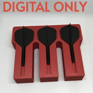 Dispositivo de sujeción de aletas de dardo para grabar 3 aletas - Accesorio láser - Plantilla para grabado láser de aletas de dardo - Archivos STEP y STL
