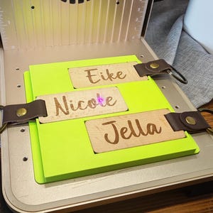 TÉLÉCHARGER - Support pour anneaux porte-clés rectangulaires en bois - Accessoire laser - Compatible avec XTool F1 et XTool F2, et compatible avec tout autre laser