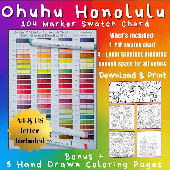 Ohuhu Honolulu Series アートマーカー 全104本 Amazon.com : Ohuhu Alcohol Markers Brush Tip- 104-color