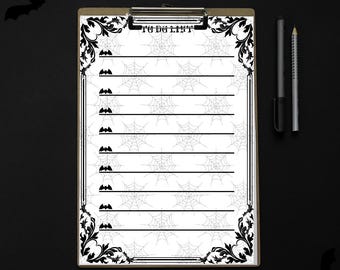 Listas imprimibles de tareas para Halloween espeluznantes