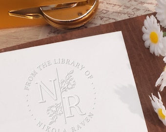 BOOK EMBOSSER, Library Embosser, Ex Libris Stamp, From The Library Of, Book Lover Gift, Embossing Stamp