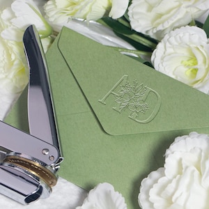 Personalisierter Hochzeitspräger, Serviettenpräger, Monogrammpräger, Für Umschlag und Einladung, Hochzeitsgeschenk
