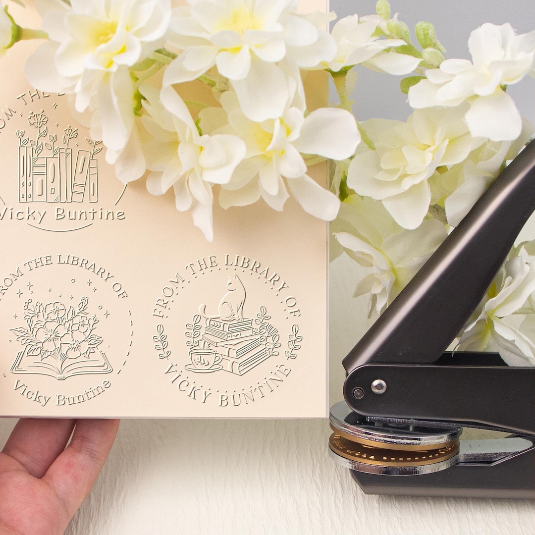 Book Embosser Personalized, Library Embosser, Book Lover Gifts, Custom ...