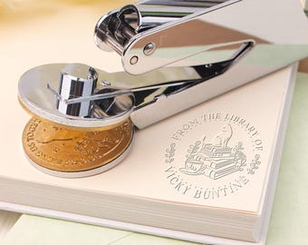 Book Embosser Personalized, Custom Embosser stamp, From the library of Book Embosser, Book lover gift, Ex Libris