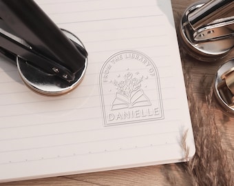 Custom Book Embosser, Library stamp, Personalized From The Library Of Book Embosser, Christmas Gift for Book Lovers