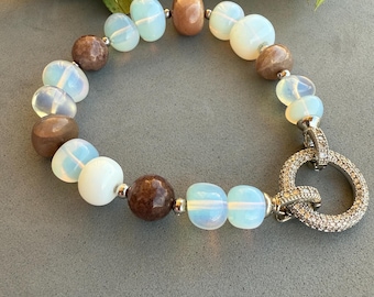Armband met zonnesteen en aardbeienkwarts