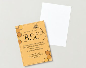 Invito per la baby shower dolce come l'ape