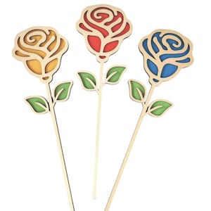 Wooden rose - birthday gift - wooden flower-