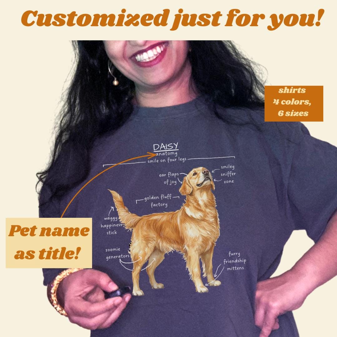 Anatomy South Bay Frenchies Custom Golden Retriever Anatomy Shirt