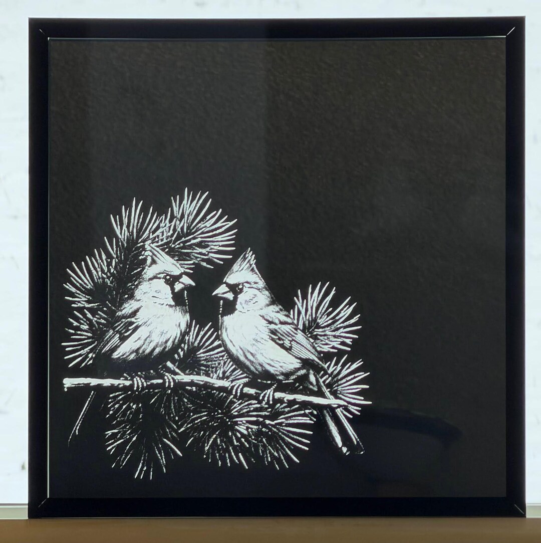 Cardinal Mirror Laser Engraved - Etsy