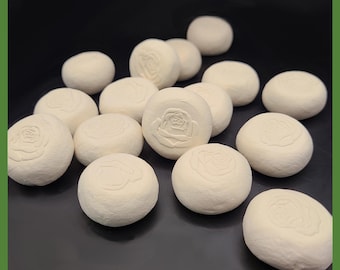 Handcrafted Paperclay ScentSpheres: Essential Oil Diffuser Stones, Rose Stamped (Set of 5)