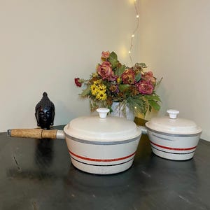 Vintage West Bend Saucepan with Lid – 1970s Enamel Cookware