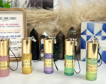 Reset Your Vibes - 5 Aromatherapy Blends - 5ml Essential Oil Roller Bottle Box Set - 10ml Individual EO Roller Bottles