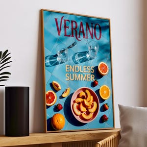 Vintage 70er Jahre Poster,Trippy Psychedelische Wandkunst,Y2K Vogue Sommer Print,Preppy Orangefarbene Küchendeko,Retro Minimalistische Wandkunst für die Wohnung