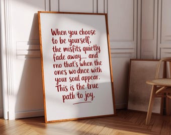 Positive Quote Printable Wall Art, Inspirational Typography Poster,Retro Aesthetic Print for Dorm Room Decor,Vintage Trendy Downloadable Art