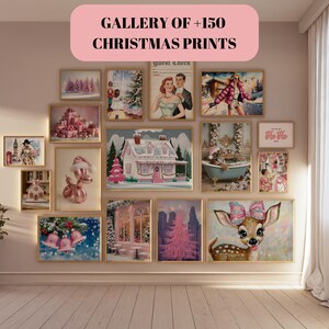 Vintage Christmas Printable Wall Art, Christmas Gallery Wall Set, Winter Prints for Holiday Gallery Wall, Xmas Wall Decor Mega Bundle