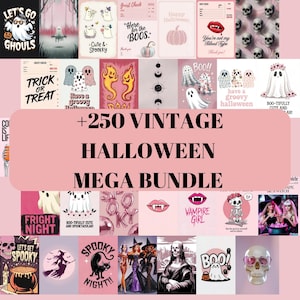 Halloween Wall Art Mega Bundle, Vintage Halloween Prints, Spooky Halloween Art Print Set, Halloween Gallery Wall, Printable Wall Art