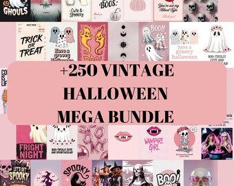 Halloween Wall Art Mega Bundle, Vintage Halloween Prints, Spooky Halloween Art Print Set, Halloween Gallery Wall, Printable Wall Art