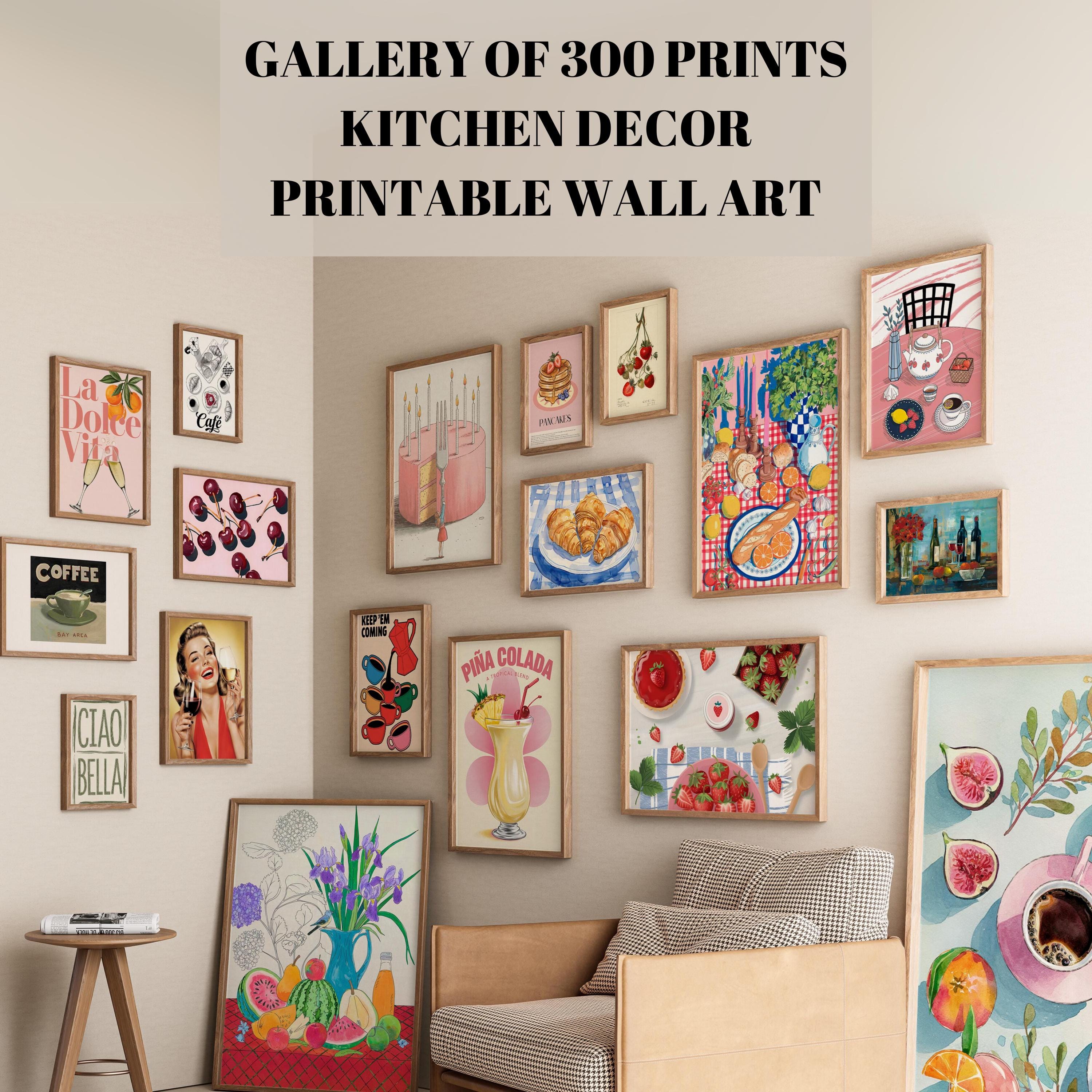 Kitchen Wall Decor Printable Art Set, Modern Kitchen Gallery Wall ...