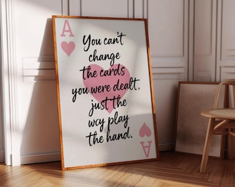 Retro Playing Card Prints And Posters Aesthetic Red Wall Prints Cards You Were Dealt (Unframed) Ace Card Wall Decor Apartment Funky Print