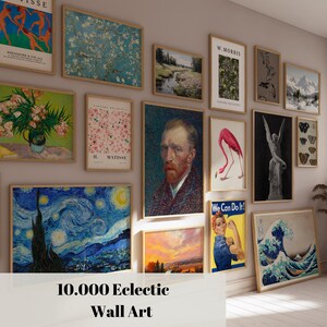 10.000 Eclectic Wall Art Print, Gallery Wall Set, Maximalist Gallery Wall Collage, Printable Digital Art, Eclectic Gallery Set